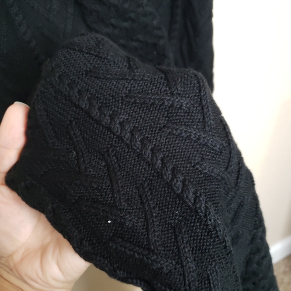 Honey Punch  Black Cable Knit Sweater Dress - Picture 8 of 13